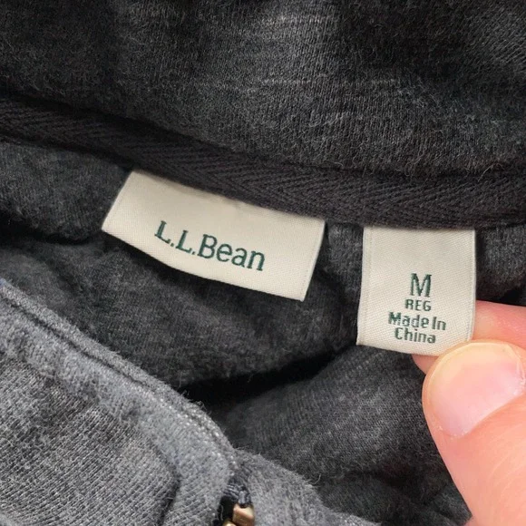 LL Bean Sweatshirt Womens Medium Gray 1/4 Zip Quilted Pullover Casual Warm - Picture 9 of 11